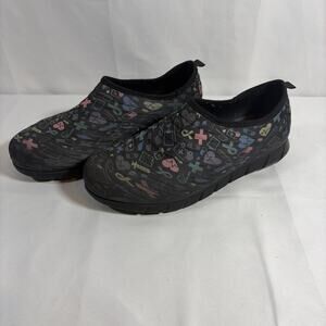 Boaonda Florence Sport Women's Nursing Shoes Size 9 Slip On Medical Print Black